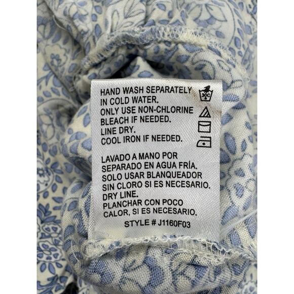 Patrons Of Peace Women Dress M Blue Paisley Tiered Midi Peasant Boho Cottagecore - Picture 14 of 16